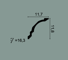 Карниз Orac Decor CX106F гибкий 118х117х2000 мм