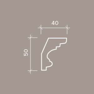 Карниз полиуретановый Европласт 1.50.122 40х50 мм