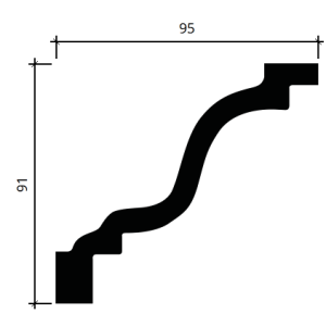Карниз полиуретановый Европласт 1.50.126 95х91 мм