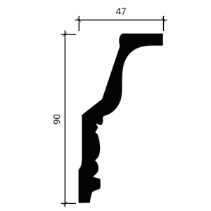 Карниз полиуретановый Европласт 1.50.127 47х90 мм
