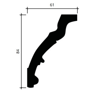 Карниз полиуретановый Европласт 1.50.162 61х84 мм