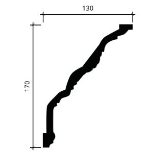 Карниз полиуретановый Европласт 1.50.201 130х170 мм