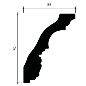 Карниз полиуретановый Европласт 1.50.251 55х70 мм