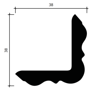 Карниз полиуретановый Европласт 1.50.257 38х38 мм