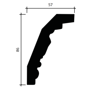 Карниз полиуретановый Европласт 1.50.274 57х86 мм