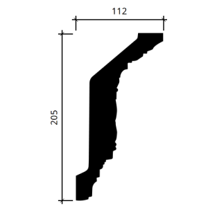 Карниз полиуретановый Европласт 1.50.281 112х205 мм