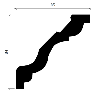 Карниз полиуретановый Европласт 1.50.293 85х84 мм
