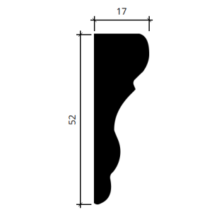 Молдинг полиуретановый Европласт 1.51.377 52х17 мм