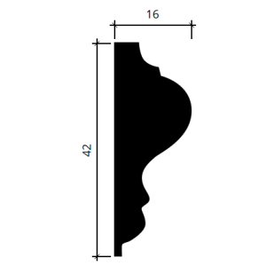 Молдинг полиуретановый Европласт гибкий 1.51.301 42х16 мм