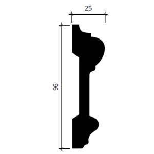 Молдинг полиуретановый Европласт гибкий 1.51.307 96х25 мм