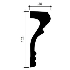 Молдинг полиуретановый Европласт гибкий 1.51.355 102х38 мм