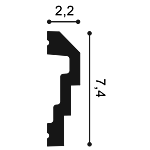 Молдинг Orac Decor P7070F гибкий 22х74х2000 мм