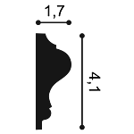 Молдинг Orac Decor P8030F гибкий 17х41х2000 мм