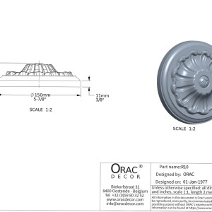 Потолочная розетка Orac Decor R10 150 мм