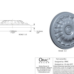 Потолочная розетка Orac Decor R11 190 мм