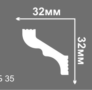 Потолочный плинтус Де Багет Б35 32x32х2000 мм (пог. м)