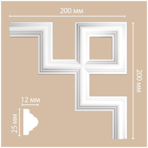Угол декоративный Decomaster 97012-4 12х200х200 мм