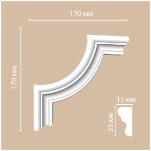 Угол декоративный Decomaster 97124-2 15х170х170 мм