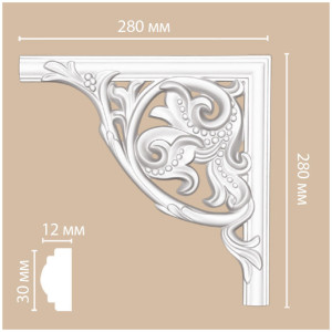 Угол декоративный Decomaster DP-8032A 12х280х280 мм