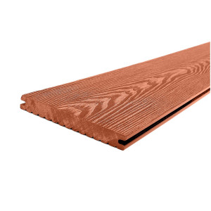 Террасная доска ДПК Holzhof Solid полнотелая 18х150х4000 мм Терракот