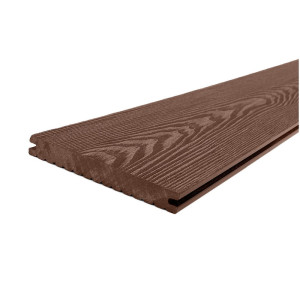 Террасная доска ДПК Holzhof Solid полнотелая 18х150х6000 мм Коричневый