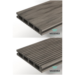 Террасная доска ДПК Woodvex Select Colorite Серый дым 22х146х4000 мм