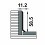 Алюминиевый плинтус Bonkeel ПЛ60 Шампань 11.2х58.5х2500 мм (пог. м)