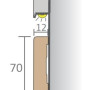 Плинтус Pro Design 323 скрытый не анодированный 12х80 мм (пог. м)