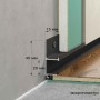 Плинтус Laconistiq Regular теневой Чёрный анодированный 15х45х3000 мм зазор 15/20 (пог. м)