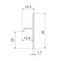 Плинтус Micro 36-86-93 Скрытый теневой RAL9005 Чёрный эмаль матовый 14.5х20х2500 мм (пог. м)