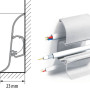 Алюминиевый плинтус Cezar с кабель каналом LP55 23х55х2500 мм (пог. м)