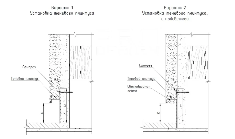 Плинтус Pro Design 380 теневой скрытый Чёрный 17.5х30/52х2700 мм (пог. м) - фото 3