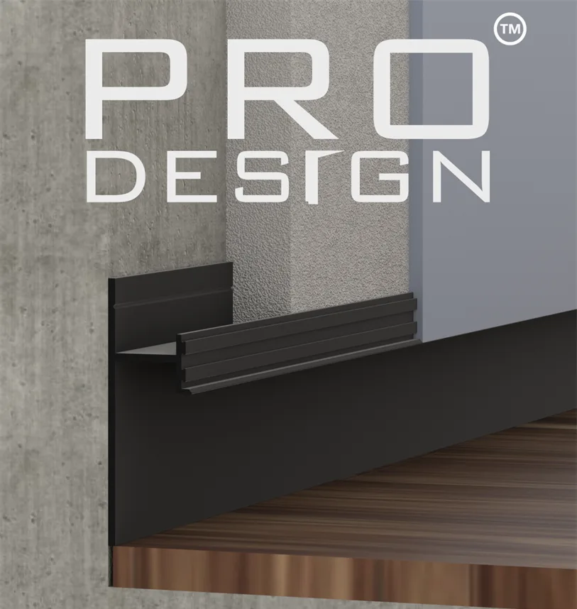 Плинтус Pro Design 380 теневой скрытый Чёрный 17.5х30/52х2700 мм (пог. м) - фото 4