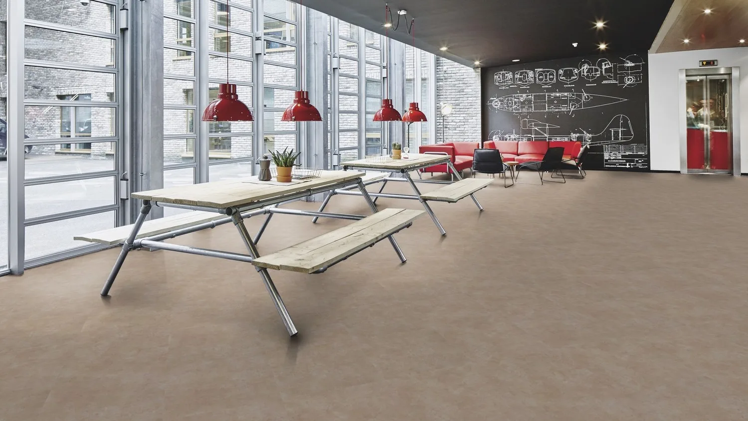 Кварцвиниловая плитка ПВХ Forbo Professional 2,2 mm 4062 Плитка Sand Conrete - фото 2
