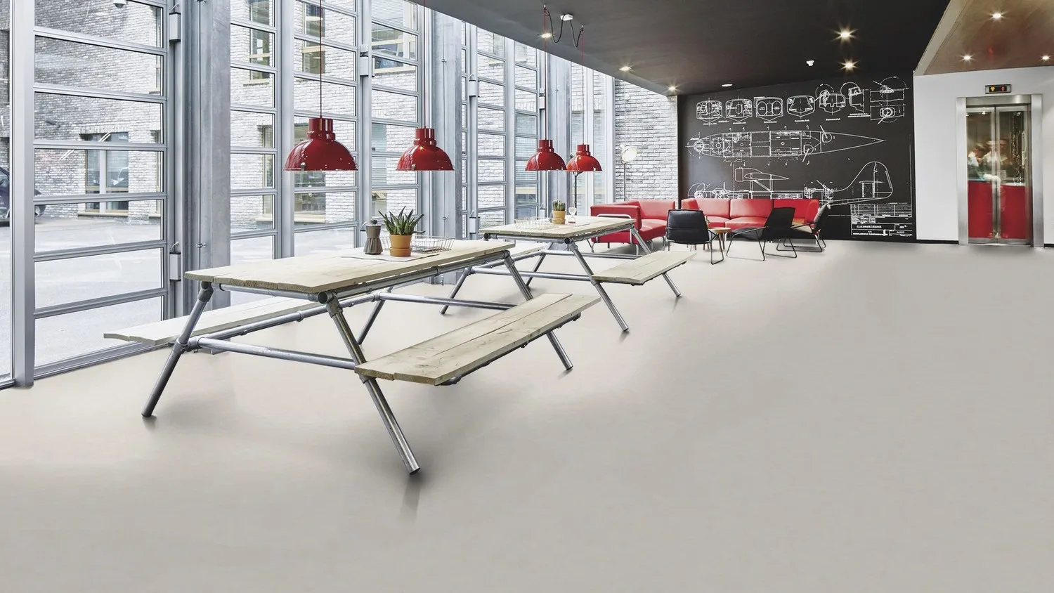 Кварцвиниловая плитка ПВХ Forbo Professional 2,2 mm 4064 Плитка White Concrete - фото 2