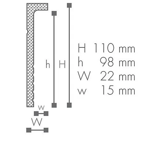 Плинтус NMC Wallstyl CF2 22х110х2000 мм (пог. м) - миниатюра 3