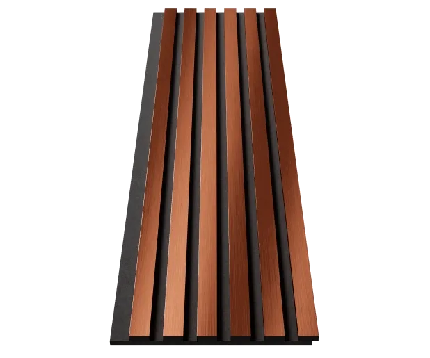 Акустическая панель Cosca Decor Эмираты черный войлок 1200х300х19мм рейки экополимер красная медь (2 шт.) - фото 3