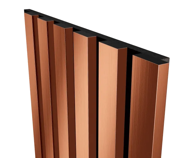 Акустическая панель Cosca Decor Эмираты черный войлок 1200х300х19мм рейки экополимер красная медь (2 шт.) - фото 4