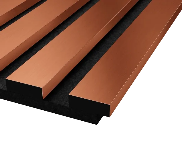 Акустическая панель Cosca Decor Эмираты черный войлок 1200х300х19мм рейки экополимер красная медь (2 шт.) - фото 5