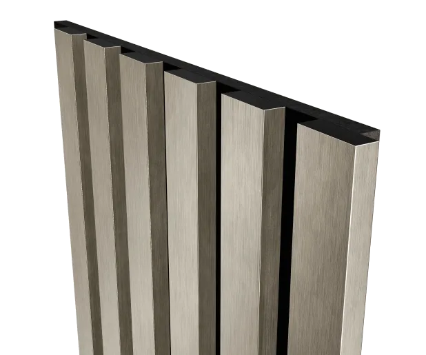 Акустическая панель Cosca Decor Эмираты черный войлок 1200х300х19мм рейки экополимер платина матовая (2 шт.) - фото 5