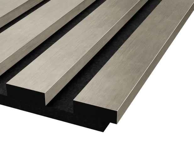 Акустическая панель Cosca Decor Эмираты черный войлок 1200х300х19мм рейки экополимер платина матовая (2 шт.) - фото 6