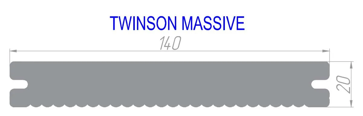 Террасная доска Twinson Massive 503 Орехово-коричневый 20х140х4000 мм - фото 3