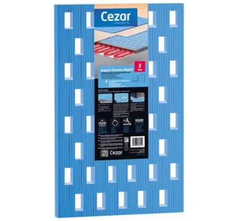 Подложка Cezar Expert Thermo Rapid листовая для тёплого пола 3 мм