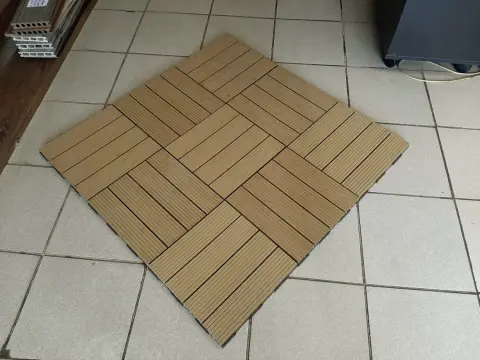 Садовый паркет из ДПК Woodvex Parquet Тик 25х300х300 мм