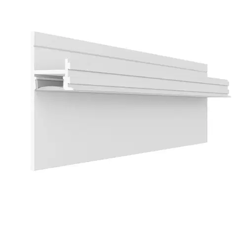 Плинтус Pro Design 7209 теневой скрытый Белый грунт 17.5х30х52х2700 мм (пог. м)