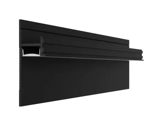 Плинтус Pro Design 7209 теневой скрытый RAL9005 Чёрный муар 17.5х30х52х2700 мм (пог. м)