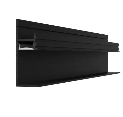 Плинтус Pro Design 7210 скрытый теневой Чёрный RAL 9005 17.5х52 мм (пог. м)