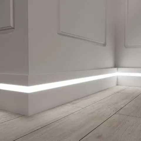 Плинтус Evrowood Белый PN 101 LED 16х100х2000 мм (пог. м)