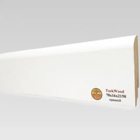 Плинтус TeckWood Белый Прямой 16х70х2150 мм (пог. м)