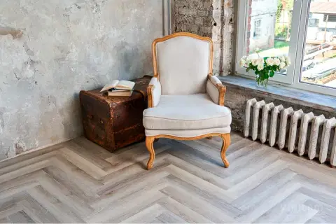 Кварцвиниловая плитка ПВХ Vinilam Parquet Herringbone Glue 2.5 mm GD11122 Паркет Эрмитаж
